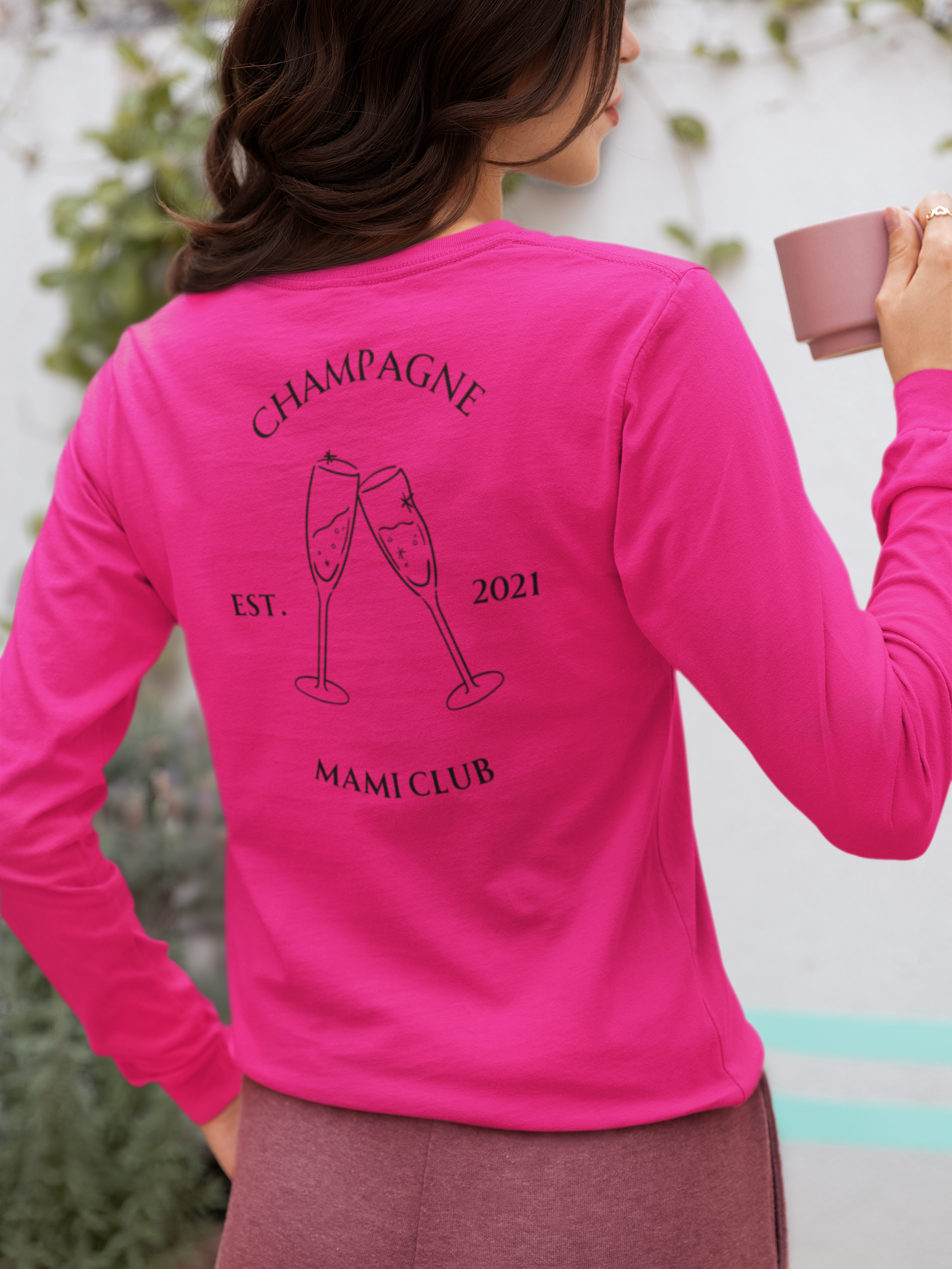 Champagne Mami Club Unisex Lightweight Long Sleeve Tee