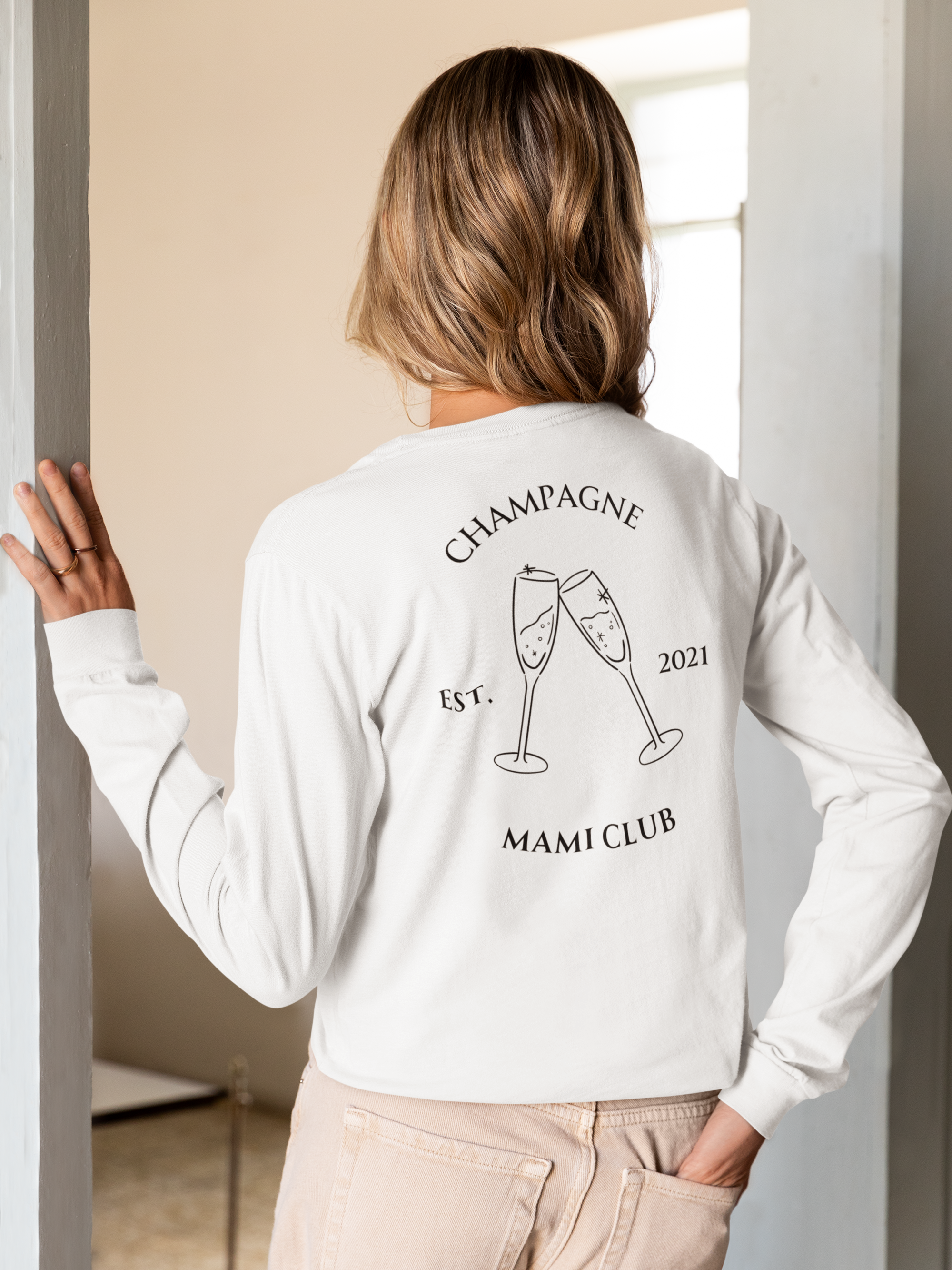 Champagne Mami Club Unisex Lightweight Long Sleeve Tee